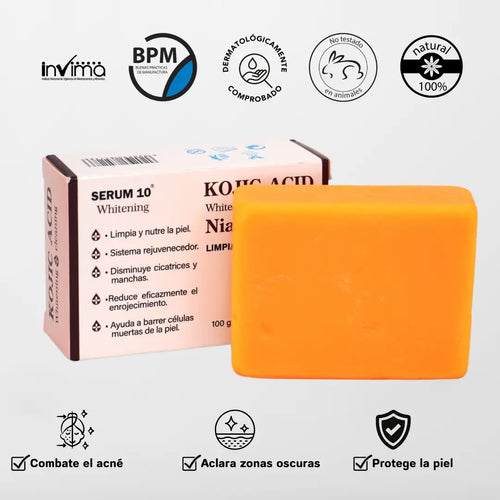 Jabón Facial Cúrcuma + Ácido Kójico | Aclara Manchas y Combate el Acné Con Nuestra Fórmula Original